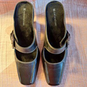 Naturalizer Leather Clog Heels 8M
